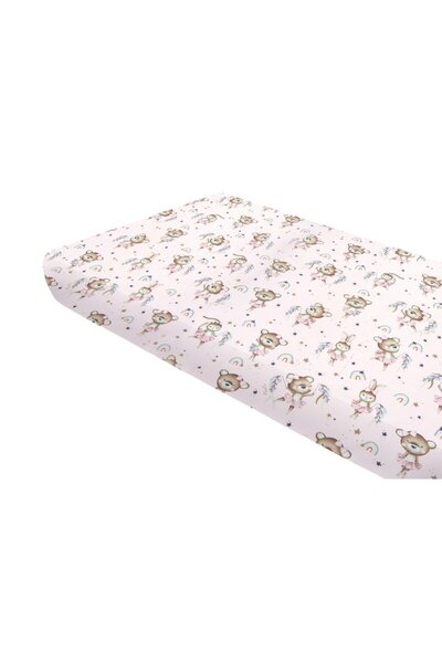 MimiNu Cearceaf cu elastic, MimiNu, Pentru pat 160x80 cm, Din bumbac certificat Oeko Tex Standard 100