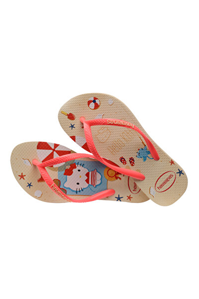 Havaianas Kids Slim Hello Kitty Flip Flops - Beige