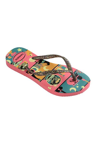 Havaianas Kids Slim Fashion Glow In The Dark Flip Flops - Pink Porcelain