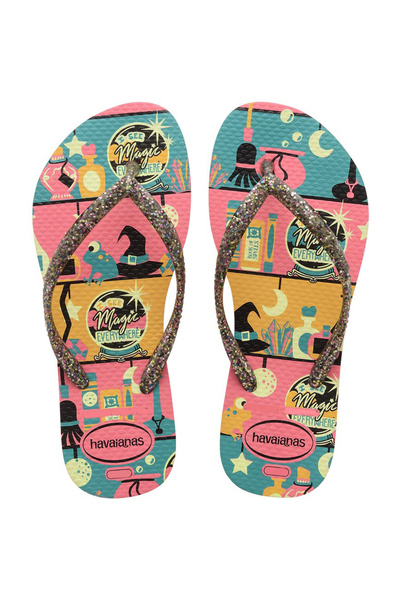Havaianas Kids Slim Fashion Glow In The Dark Flip Flops - Pink Porcelain