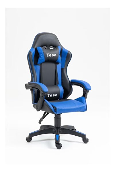 TESO كرسي ألعاب ذو ظهر مرتفع مصنوع من جلد البولي يوريثان - قابل للتعديل، وقاع...