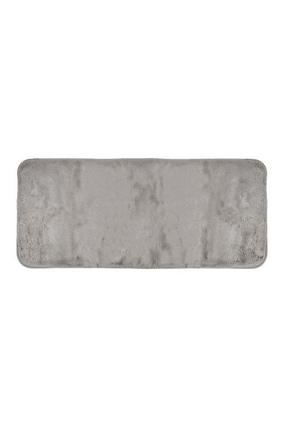 divendi-ro Decorative velvety carpet with rabbit fur look, inside with non-slip surface, 140x60 cm, gray