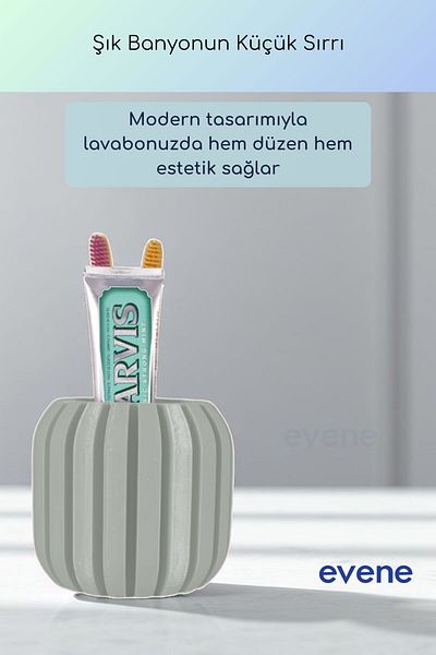 Evene Θήκη οδοντόβουρτσας Βάση οδοντόβουρτσας Βάση οδοντόβουρτσας Ανοιχτό γκρι Χρώμα Μοντέλο 80