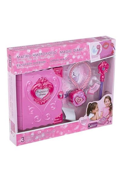 divendi-ro Magic diary with pen and necklace, with light and 4 pieces included, 33x5x27cm, pink