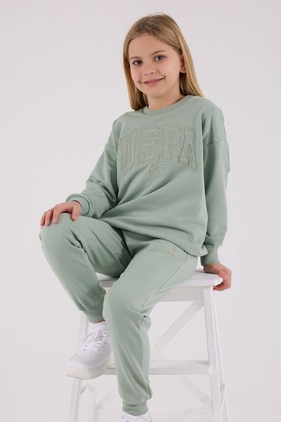 U.S. Polo Assn. U.S. Polo Assn Set de trening verde pentru fete