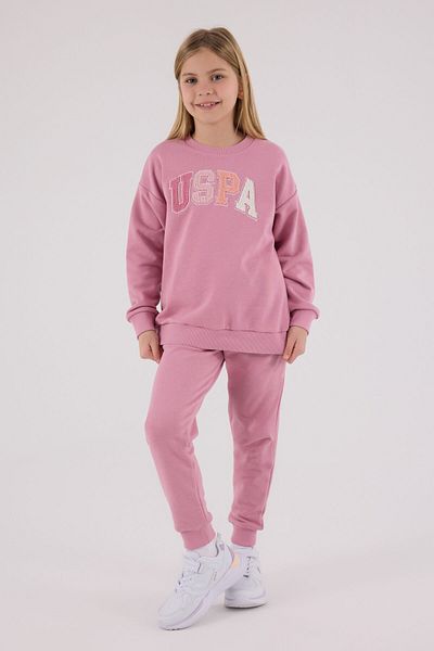 U.S. Polo Assn. U.S. Polo Assn Girl's Pink Tracksuit Set