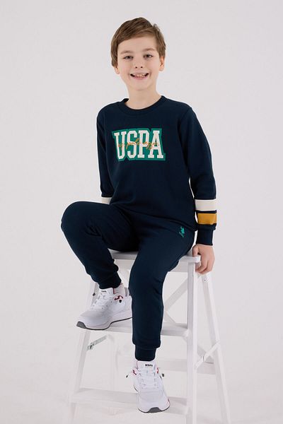 U.S. Polo Assn. BAZA. Set de trening Polo Assn pentru băiat bleumarin