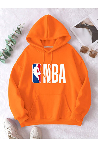 StartMore هودي برتقالي للجنسين للرجال/النساء مطبوع عليه سلة ملونة مخصصة كبيرة...