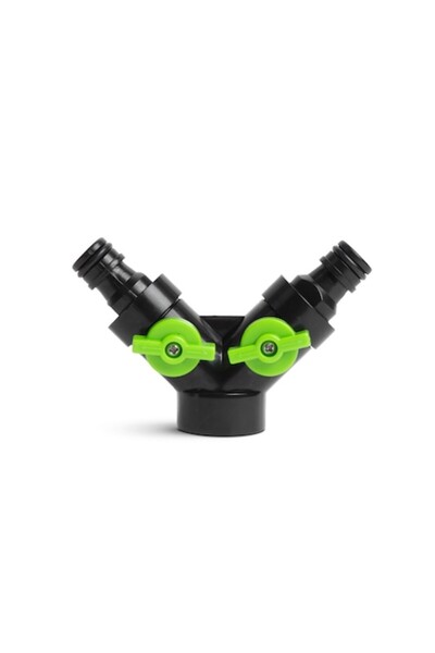 CLICK Conector furtun distribuitor în Y cu robinet filetat, conector rapid, plastic 10,5 x 6,7 x 4