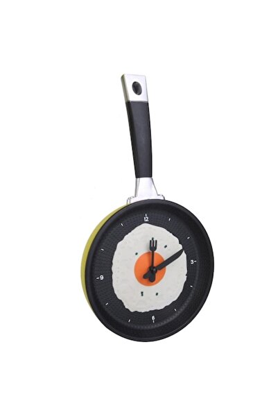 CLICK Wall Clock for Kitchens in Pan Shape Deco, Yellow