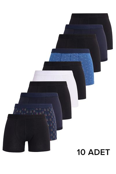 Tudors Boxeri din 10 bucăți din bumbac Lycra din țesătură elastică pentru bărbați