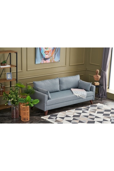 Vivense BELLA SOFT YATAKLI ÜÇLÜ KOLTUK, MAVİ