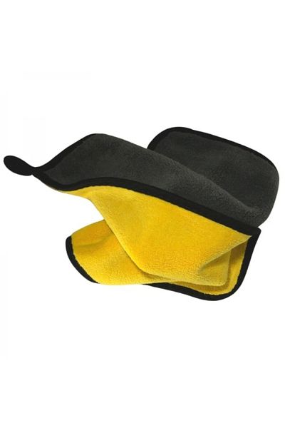 FOXMAG24 Set de 3 lavete din microfibră ultra groase 40×30 cm, fără scame, super absorbante, gri/galben