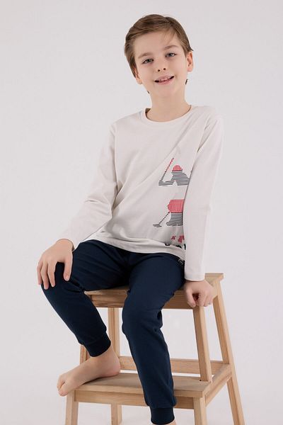 U.S. Polo Assn. U.S. Polo Assn Set de pijamale bej pentru băiat