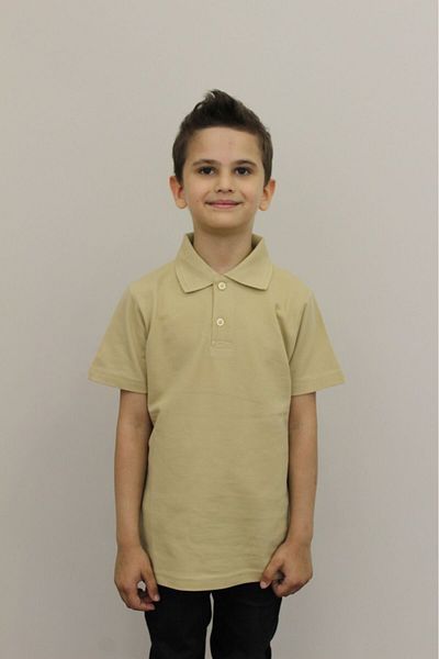 Astra Plus Tricou pentru copii, 100% bumbac, culoare uni, cu gât polo, cu mânecă scurtă, cremă - cremă - ASTPSSCWHPHOLS-CREAM