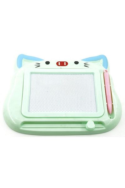 CLICK Tablă magnetică de scris și desen, model pisică, cu creion, verde