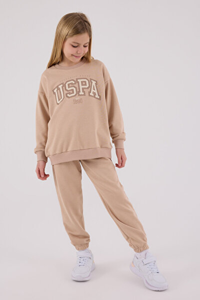 U.S. Polo Assn. U.S. Polo Assn Kız Çocuk Kahverengi Eşofman Takımı