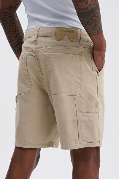 Machinist Ανδρικό κοντό σορτς oversize ανοιχτό μπεζ