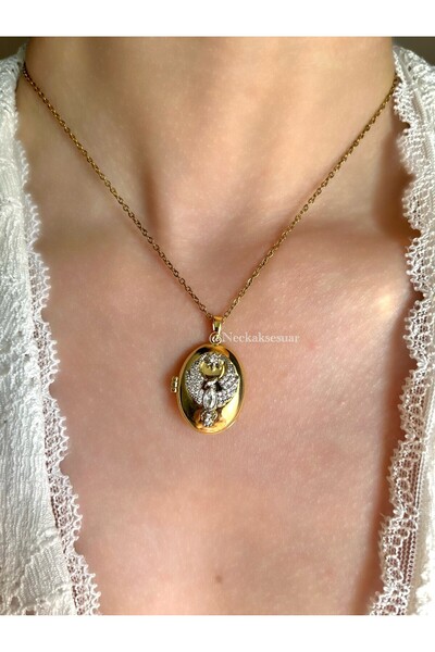 NECK ACCESSORY قلادة ميدالية من الفولاذ القابل للطي من أليا