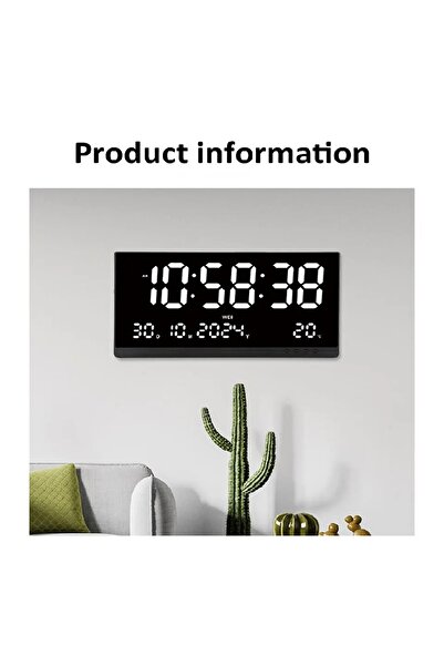 Armasse 21 inç Büyük Dijital Duvar Saati USB ile Çalışan Zaman 12/24 Saat Zam...