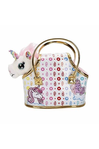 Sunman 10873 Cutekins Plush Unicorn Lou Lou with Carrying Bag -Sunman