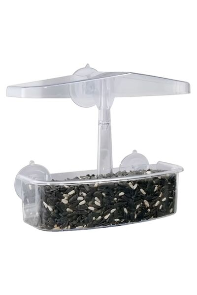 CLICK Colivie de Apartament pentru Hranit Pasari, Click, cu Ventuza, 20 X 17 X 9 cm