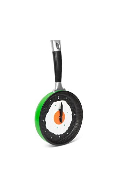 CLICK Wall Clock for Kitchen in the Shape of a Pan, Deco, Multicolor