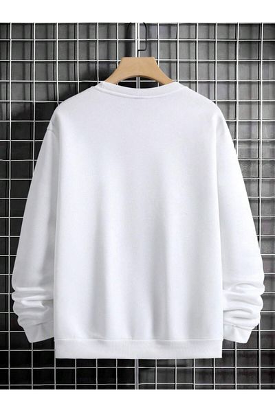 StartMore White Unisex Women/Men Hands Colorful Oversize Crew Neck Cotton