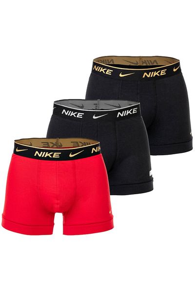 Nike Set de boxeri cu tehnologie Dri-FIT și bandă cu logo în talie - 3 perechi, Roșu, Negru, L