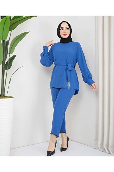 FUNDA Fashion Kadın Zincir Detaylı Pantolonlu Takım