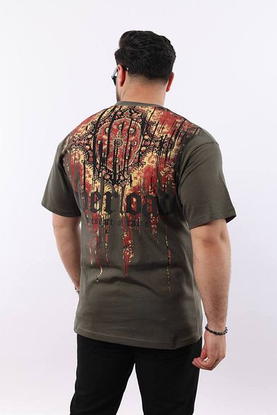 STOCX Men's Oversize Printed T-Shirt - Overload Text Detail