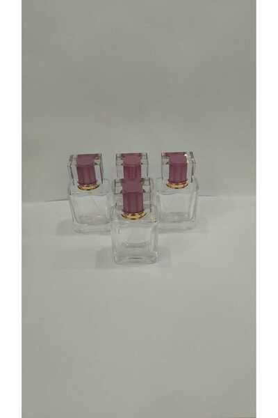 OEM Modern Şeffaf Yeniden Doldurulabilir Cam Parfüm Şişesi 50ml 4'lü Set Pembe