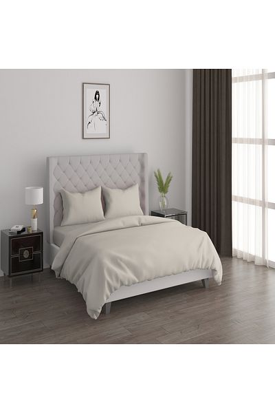 Boutique Blanche 3pcs cotton duvet cover 160*200cm - 300 thread count beige
