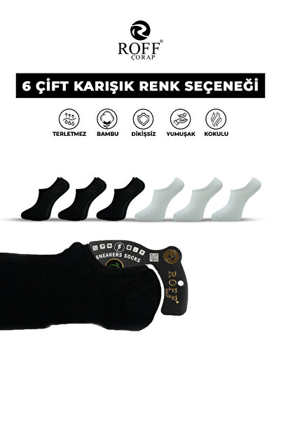 ROFF ÇORAP Bamboo Men's Sneaker Socks Seamless Invisible Ankle Sports Socks P...