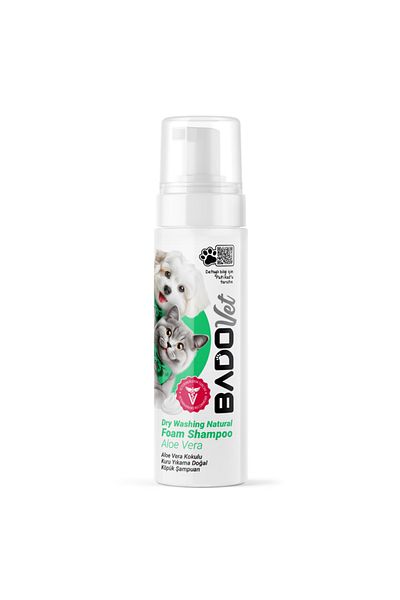 BAD0 Sampon uscat spuma pentru pisici si caini, cu aloe vera, 200 ml