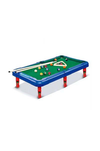 divendi-ro Billiard table for children 3 years+, with 2 cues, balls, triangle and chalk, 65x37x17cm, green-blue