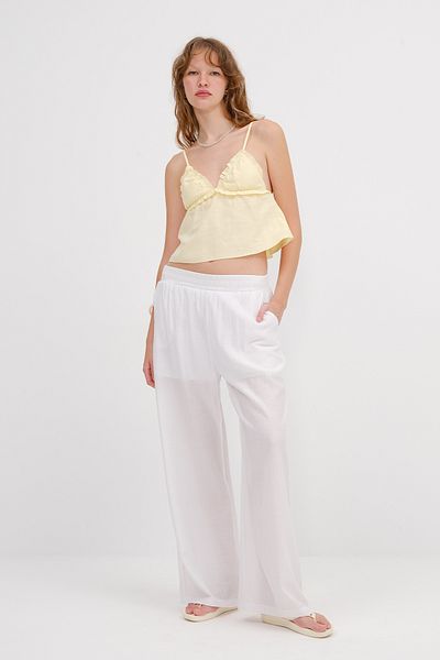 Addax Elastic Waist Wide Leg Trousers Pn71256