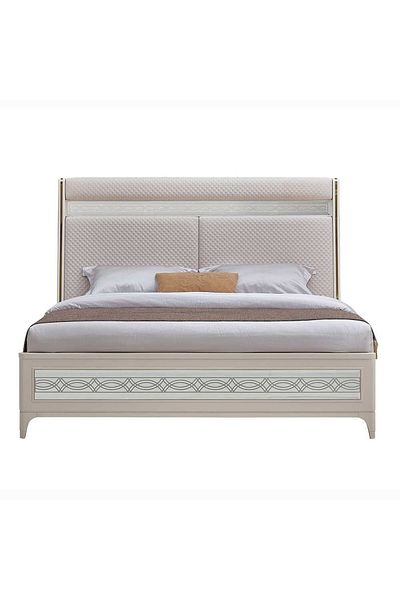 Danube Home Portnoy 180x200 King Bed with LED - Ivory L222xW204xH144.5cm