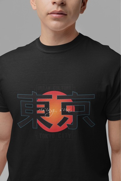 ArtYus تي شيرت للجنسين للرجال/النساء من طوكيو سيتي مطبوع عليه ألوان كبيرة الح...