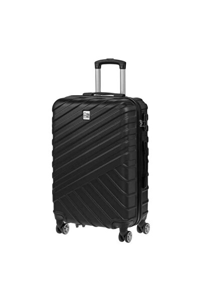 divendi-ro Troler negru cu dungi în relief, 35L, 39x22x57cm