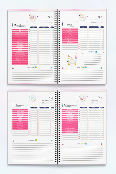 Notisyon Pregnancy Planner Notebook |   Prenatal Shopping, Tracking and Memory Pages |   A5 40 Pages