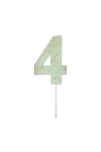 Meri Meri - Mint Number 4 Candle - Number 4 Mint Candle