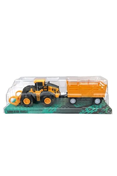 OEM Mașină de jucărie cu remorcă din plastic, 44x14cm, multicoloră