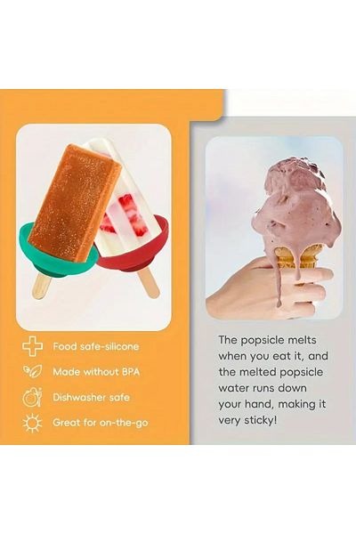 GlassySKY (Red) Ice Cream Holder Carrier Slikon Stand, Anti-Drip and Clothing Anti-Fouling, Summer Vacation