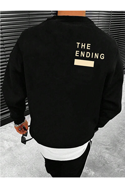 StartMore Black Unisex Men/Women the Ending Custom Colorful Oversize Crew Nec...