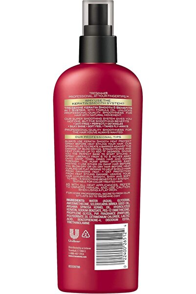 BRONZENET TRESemmé Keratin Smooth Heat Protect Spray for Curly Hair, 237 ml - Heat Protection, Detangling & S
