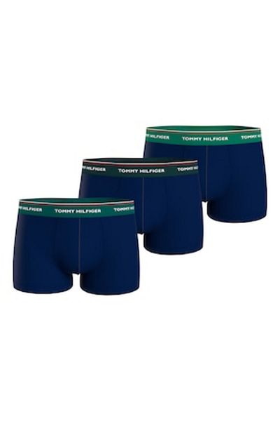 Tommy Hilfiger , Set de boxeri cu talie cu logo - 3 perechi, Verde, Bleumarin, 2XL