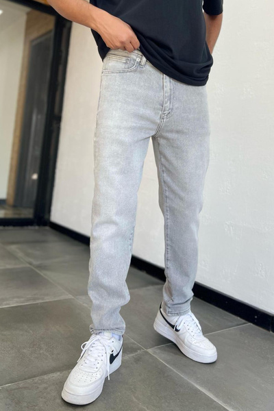 Denim Republic Men's Gray Boyfriend Pants Lycra