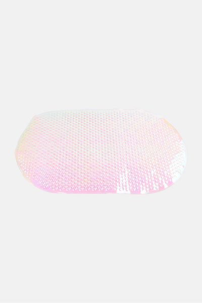 Bath Bliss Soft Oval Iridescent Bath Mat, Transparent