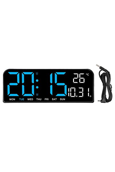 Armasse LED Büyük Ekran 24*9 cm Dijital Duvar Saati Sıcaklık Ve Gece Modu Çok Yönlü Masa Saati